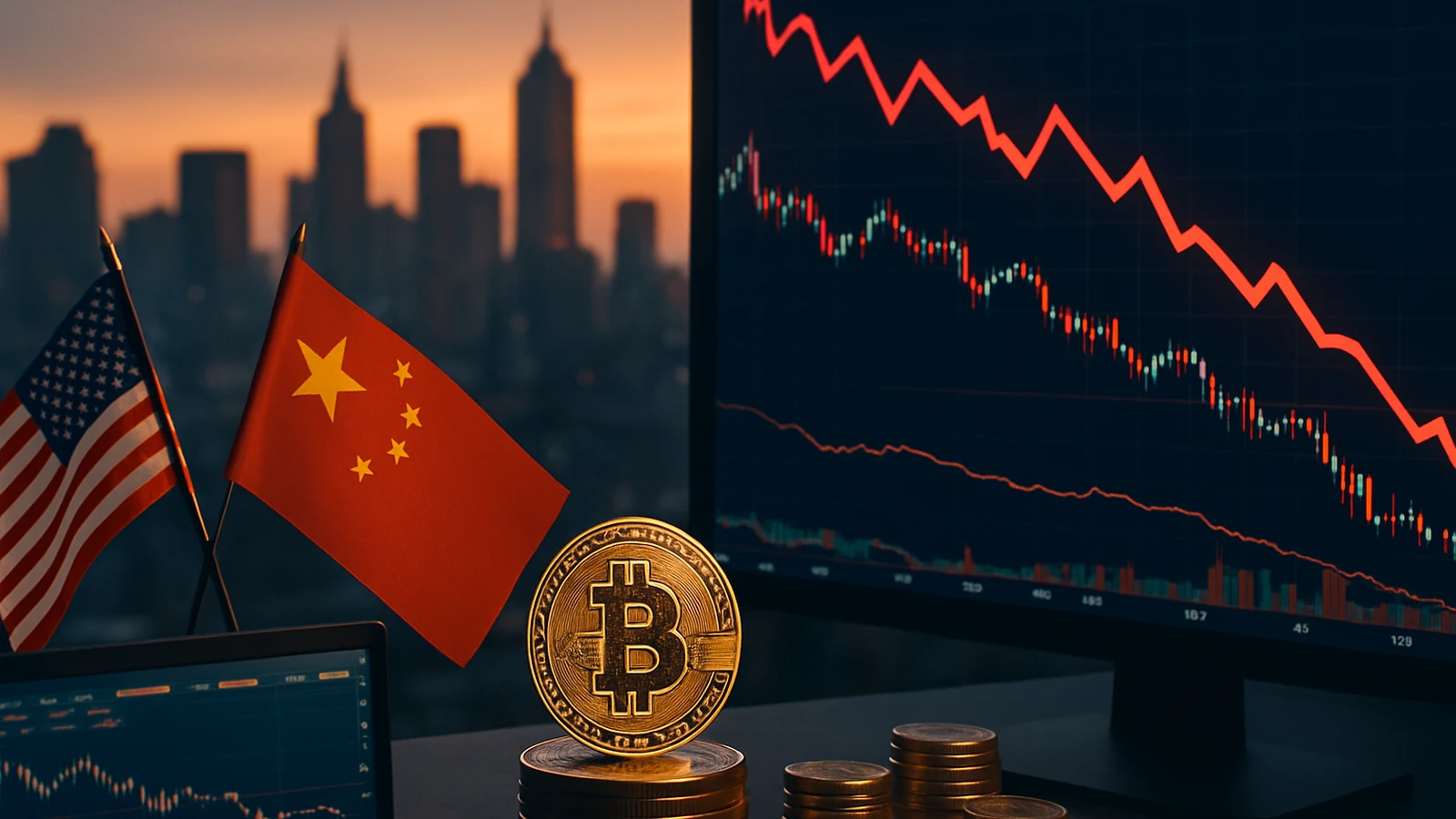 Pánico cripto: El arancel del 100% de Trump a China acaba de borrar $18,000 millones del mercado